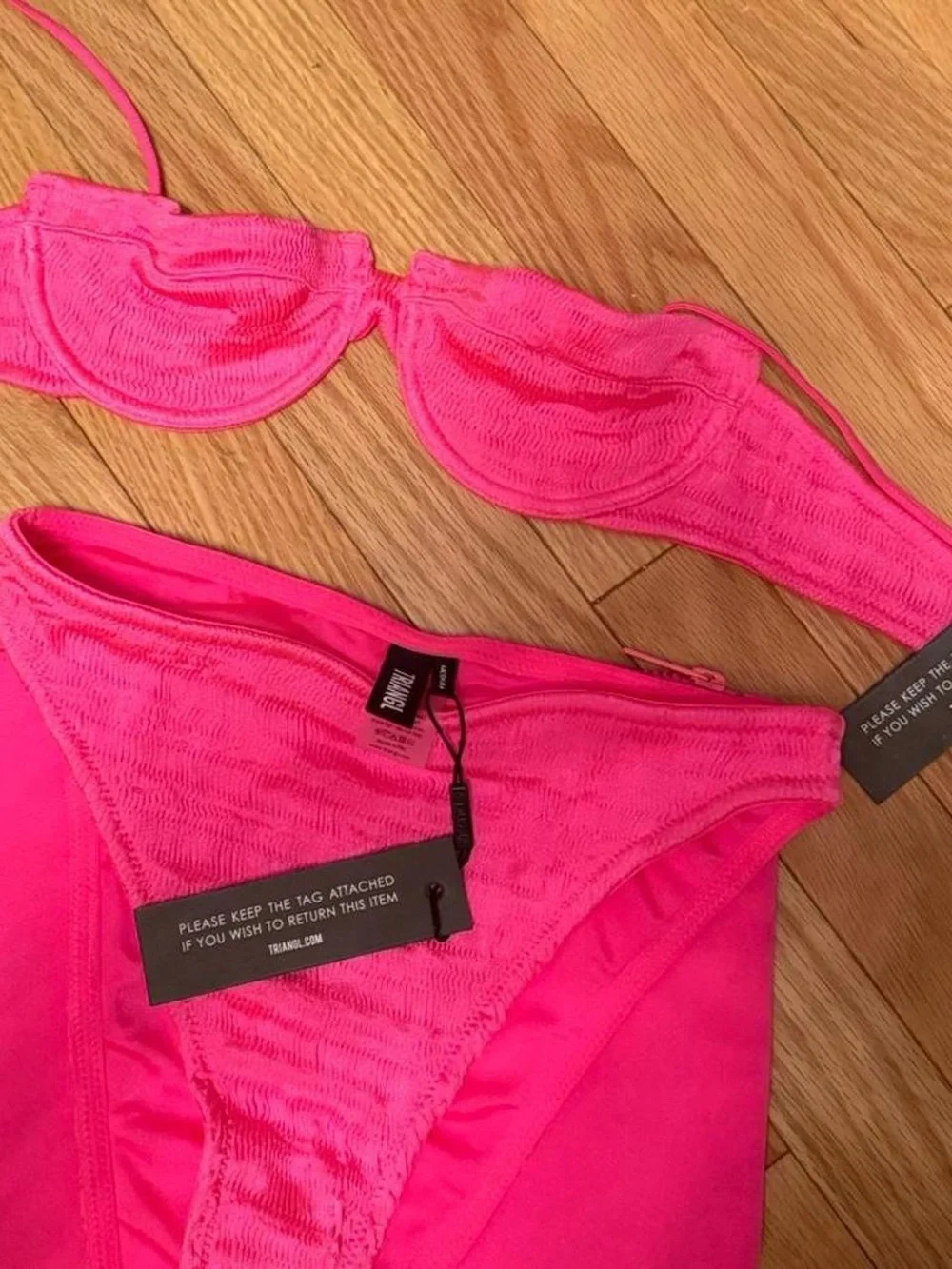 triangl swimwear hot pink high rise bikini NWT!
